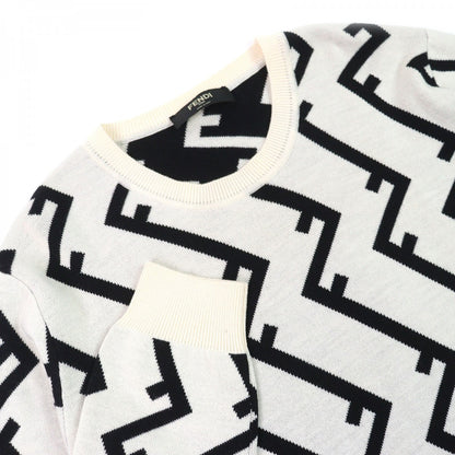 FENDI knit FZZ489 Main: 100% wool Ivory black mens 54