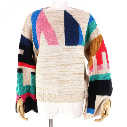 CHANEL knit 19A P61696 Main: 67% cashmere, Main: 17% polyester, Main: 6% silk, Main: 5% mohair, Main: 3% polyamide Beige multicolor Women 38