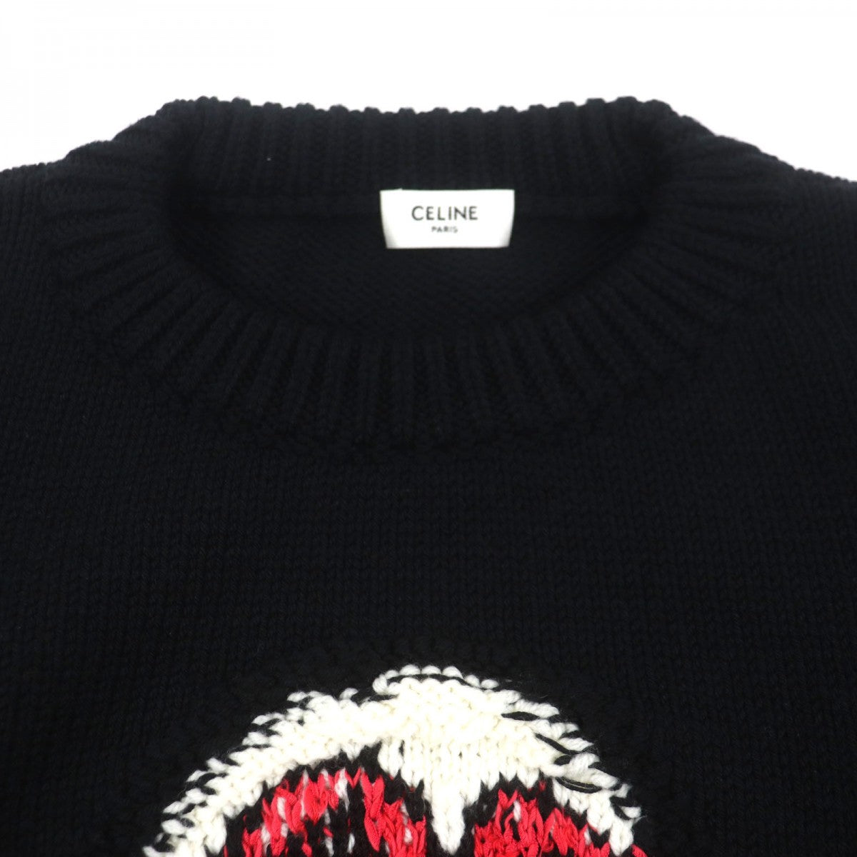 CELINE sweater 2A43L717M Main: 94% wool, 4% cotton, 1% acrylic, 1% nylon black mens XS