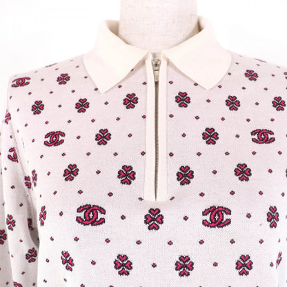 CHANEL knit P74276K10699 Main: 60% silk, Main: 22% cotton, Main: 15% viscose, Main: 3% polyester Ivory pink Women 36
