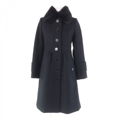 BURBERRY BLUE LABEL coat FNF10-772-09 Main: 60% wool, Main: 40% angora, Part: 100% wool, Fur: Fox black Women 38
