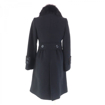 BURBERRY BLUE LABEL coat FNF10-772-09 Main: 60% wool, Main: 40% angora, Part: 100% wool, Fur: Fox black Women 38