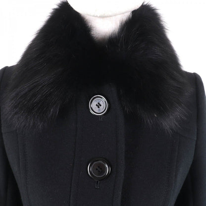 BURBERRY BLUE LABEL coat FNF10-772-09 Main: 60% wool, Main: 40% angora, Part: 100% wool, Fur: Fox black Women 38