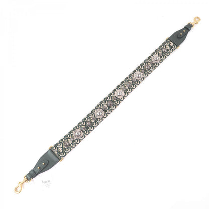 Christian Dior Shoulder strap Canvas, Leather Green type Trotter Embroidered shoulder strap Women