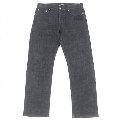 Dior Denim pants 313DS14B315X Main: 88% cotton, Main: 11% polyester, Main: 1% polyurethane, Part: 100% polyester, Leather part: 100% cowhide black mens 31