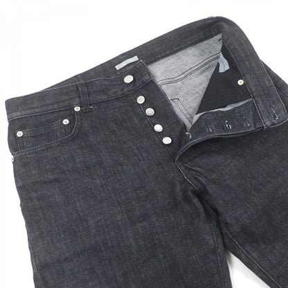 Dior Denim pants 313DS14B315X Main: 88% cotton, Main: 11% polyester, Main: 1% polyurethane, Part: 100% polyester, Leather part: 100% cowhide black mens 31