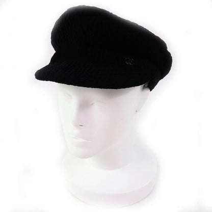 CHANEL Casquette 22K Outer material: 67% rayon, Outer material: 21% nylon, Outer material: 11% silk, Outer material: 1% polyurethane, Lining: 100% cotton black Women M