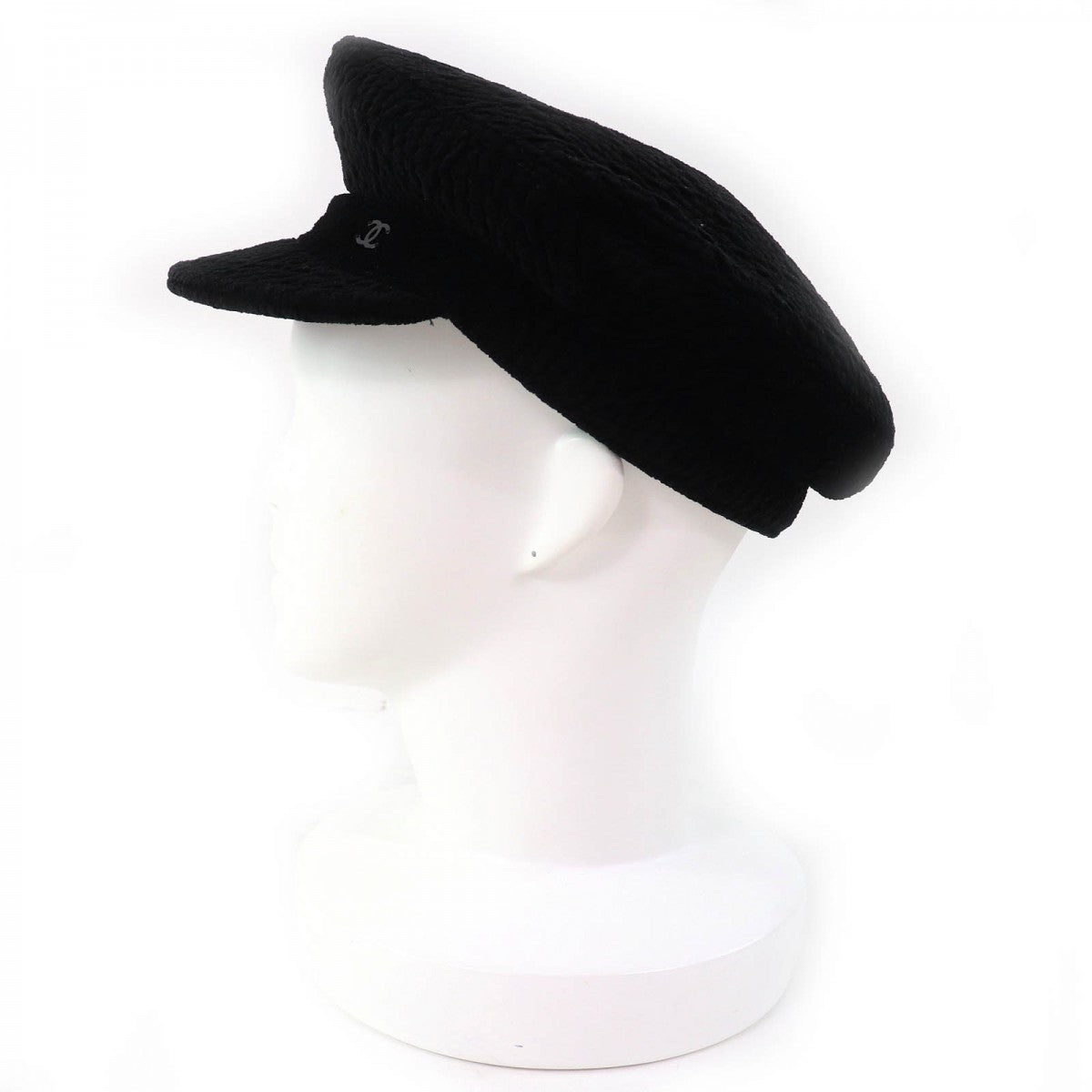 CHANEL Casquette 22K Outer material: 67% rayon, Outer material: 21% nylon, Outer material: 11% silk, Outer material: 1% polyurethane, Lining: 100% cotton black Women M