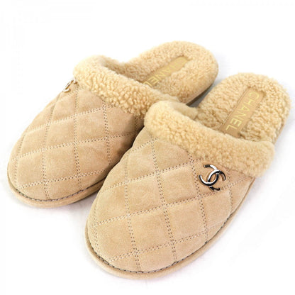 CHANEL Mule G45121 Bore beige Room shoes Matrasse Women 36