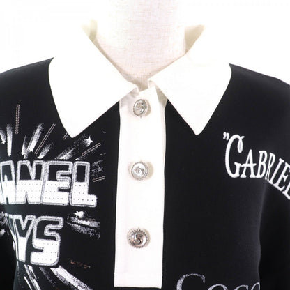 CHANEL Long sleeve polo shirt P70689 cotton black S