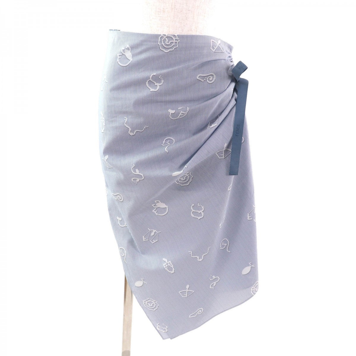 FENDI skirt FQ7486 cotton White blue 38