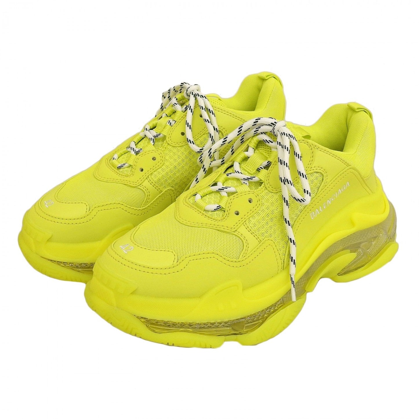 BALENCIAGA sneakers 541624 leather Neon yellow TRIPLE-S Triple S 27.5