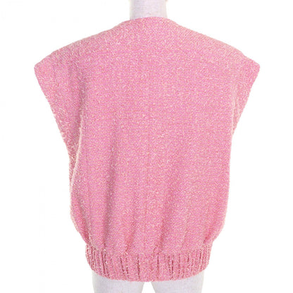 CHANEL Vest 21S P70600V61482 cotton pink 38