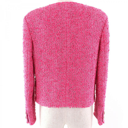 CHANEL No color jacket P70041 Outer: 81% cotton, Outer: 13% acrylic, Outer: 3% polyester, Outer: 3% polyamide, Lining: 100% silk pink Women 36