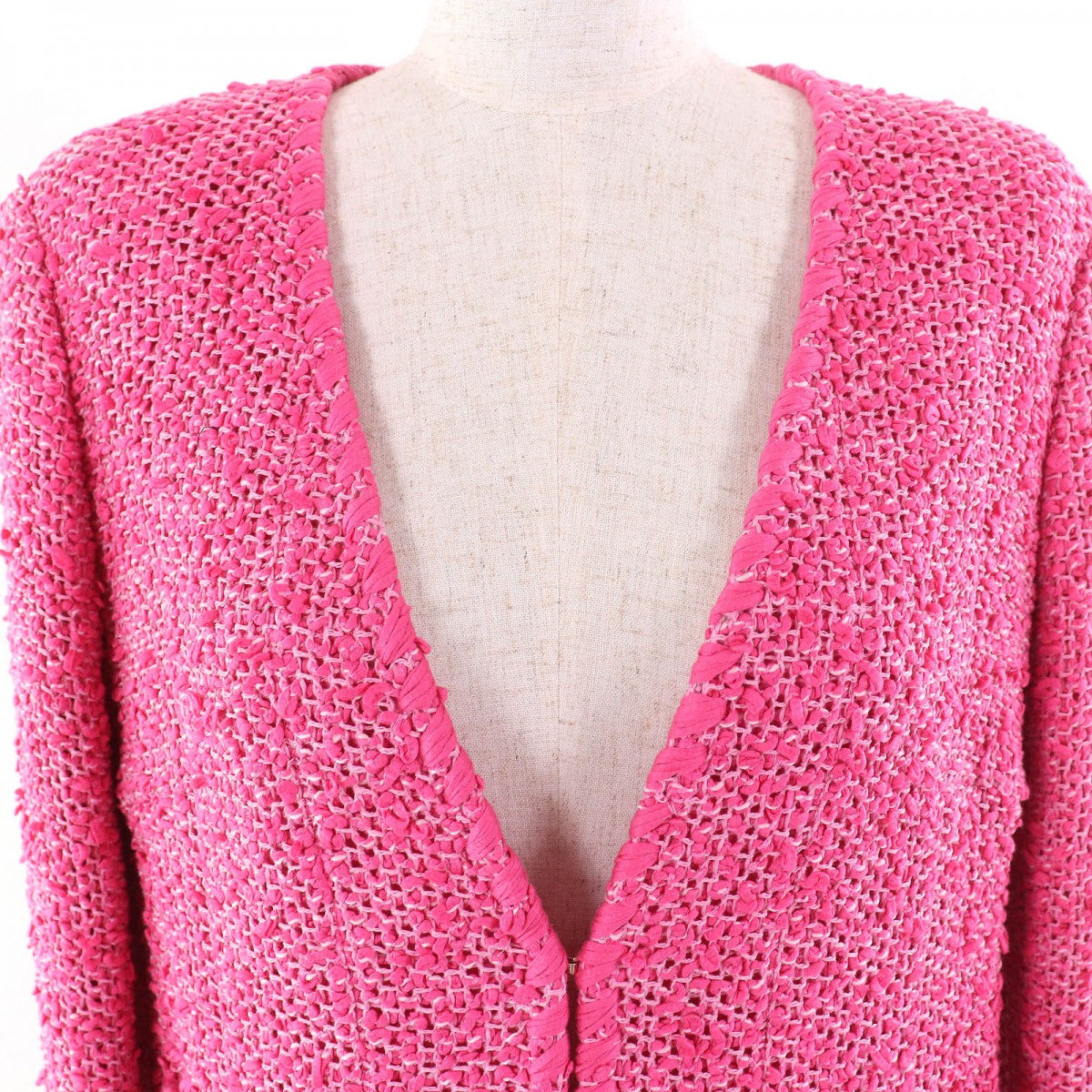 CHANEL No color jacket P70041 Outer: 81% cotton, Outer: 13% acrylic, Outer: 3% polyester, Outer: 3% polyamide, Lining: 100% silk pink Women 36