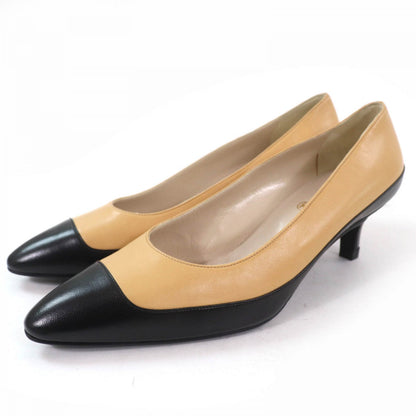 CHANEL pumps Main: Leather Beige black Women 37.5