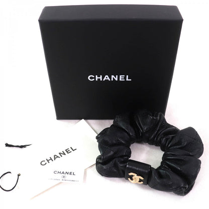 CHANEL hair accessory A21K leather black