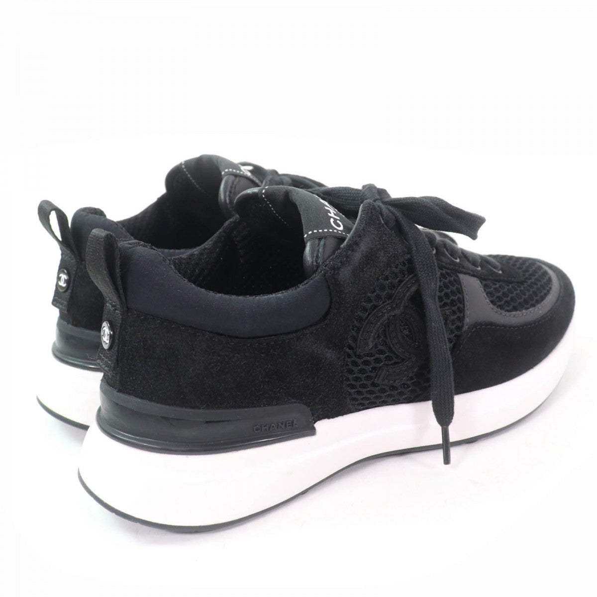 CHANEL Low cut sneakers 22P G38800 Main: Suede leather black Women 36
