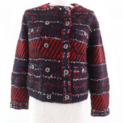 CHANEL Jacket 23B P75716K10880 Main: 64% cashmere, Main: 23% wool, Main: 7% silk, Main: 4% nylon, Main: 1% cotton Red type Women 36