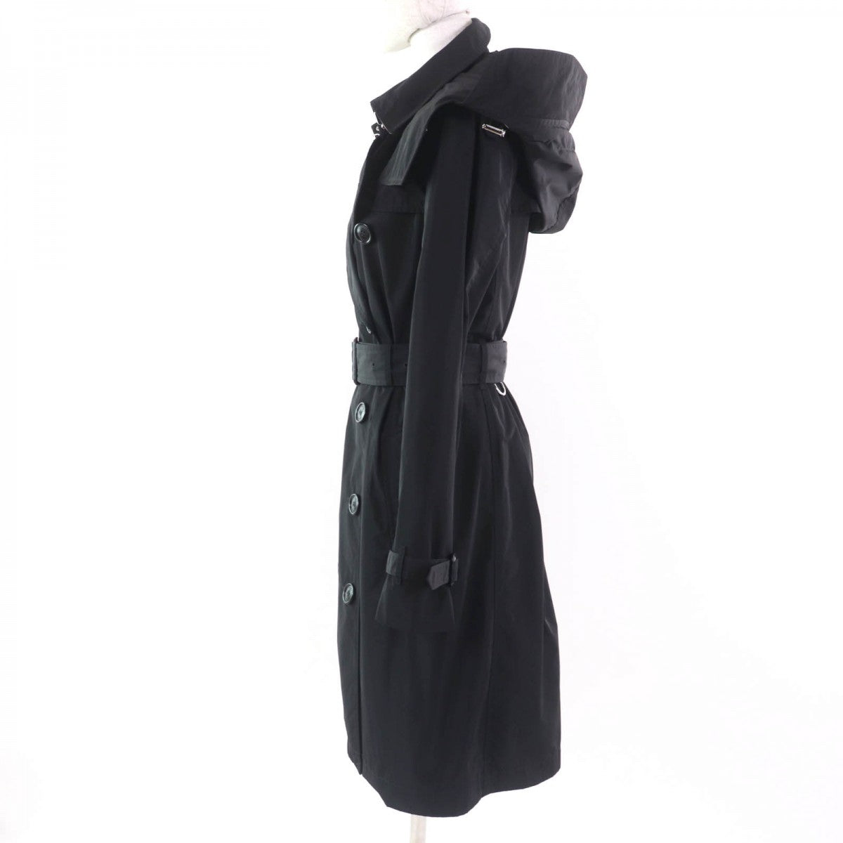 BURBERRY trench coat 8006111 Main: 100% polyester, Lining: 100% polyester, Part: 100% polyester, Part: Calf leather black Women 38
