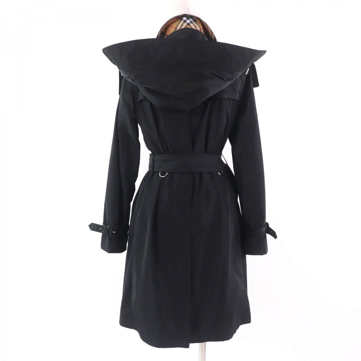 BURBERRY trench coat 8006111 Main: 100% polyester, Lining: 100% polyester, Part: 100% polyester, Part: Calf leather black Women 38