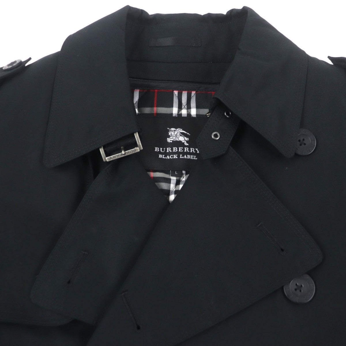 BURBERRY BLACK LABEL trench coat cotton black L