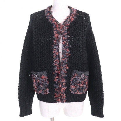 CHANEL cardigan P72932 cashmere Dark gray pink type 34/36