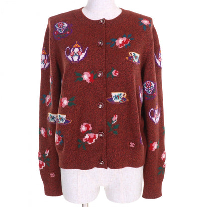 CHANEL cardigan P77589 cashmere Brown multicolor 42