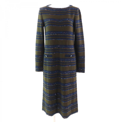 CHANEL one piece P62936 cashmere Khaki Navy 38