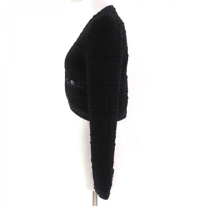 CHANEL cardigan 21P P70500 cotton black 36