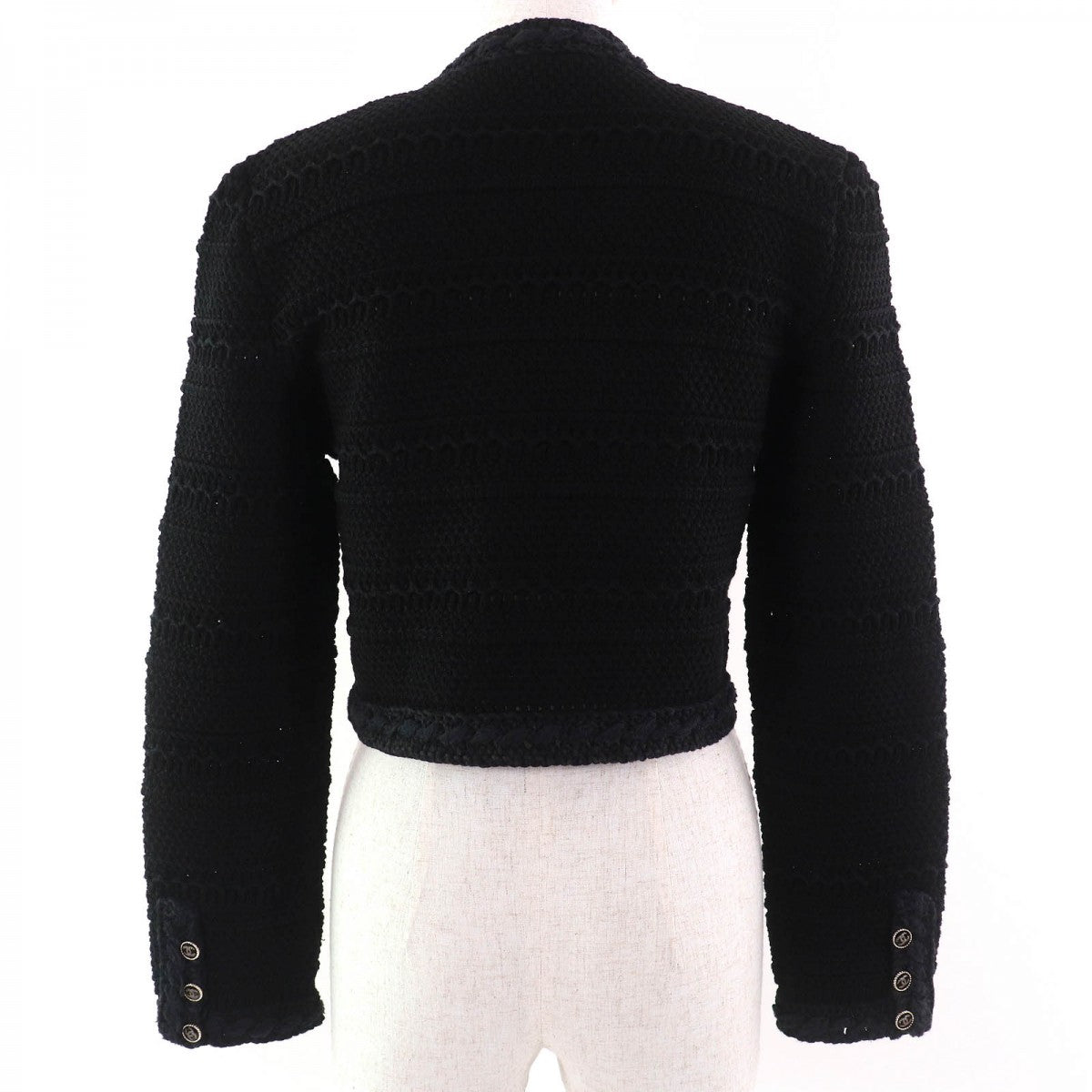 CHANEL cardigan 21P P70500 cotton black 36