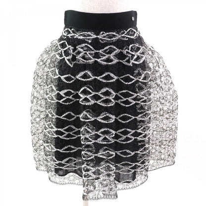 CHANEL flare skirt P58857 polyester Black White 36
