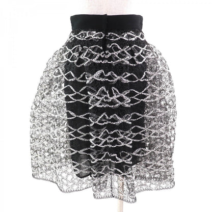 CHANEL flare skirt P58857 polyester Black White 36