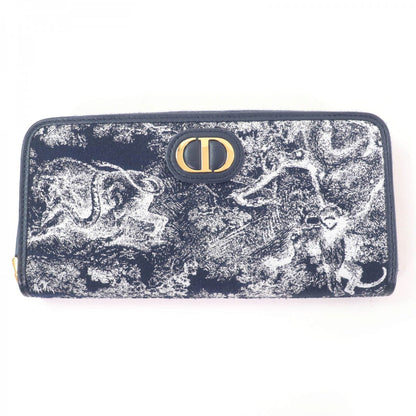 Christian Dior Long Wallet Purse S2094UNJR Calfskin Navy 30 Montaigne Voyageur Long Wallet