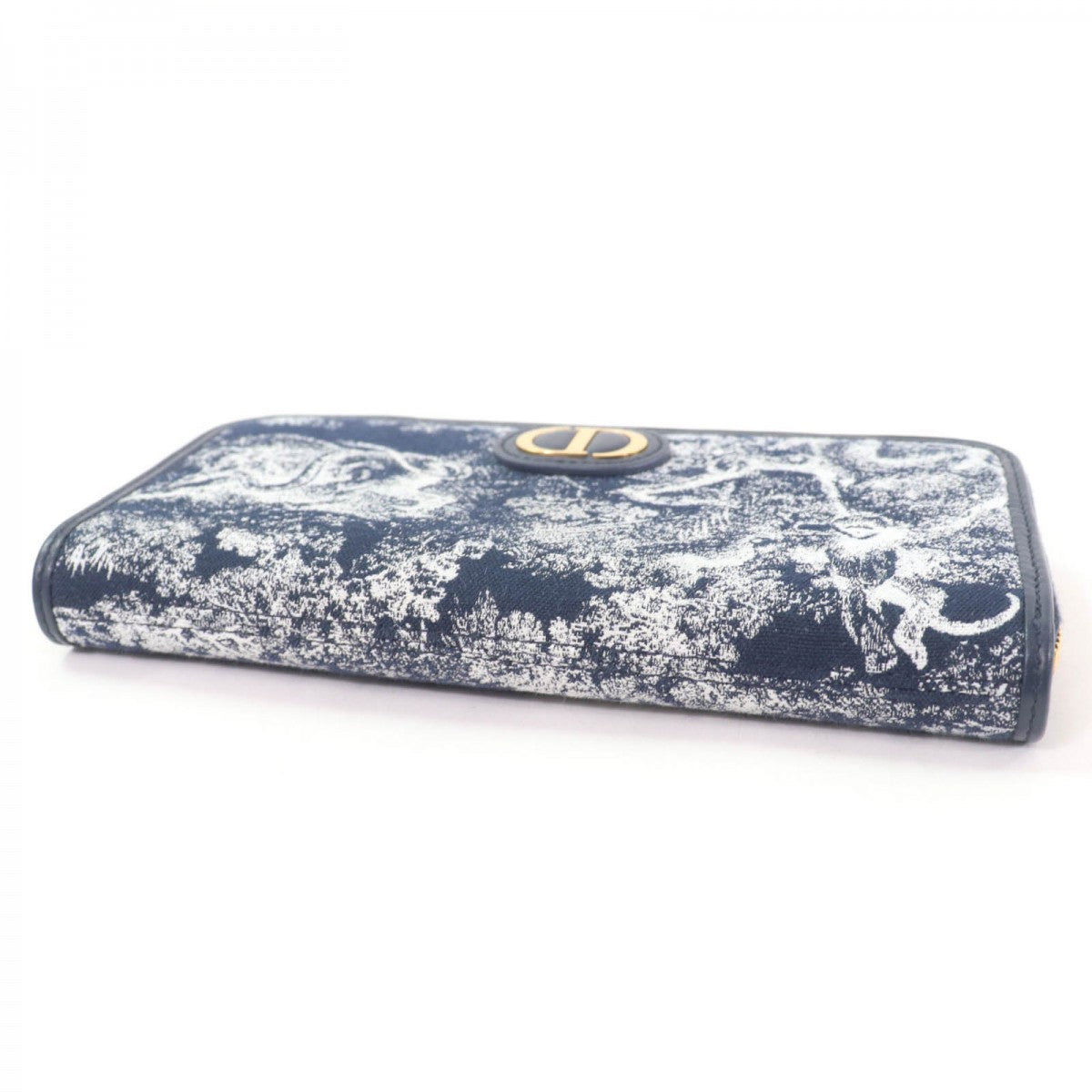 Christian Dior Long Wallet Purse S2094UNJR Calfskin Navy 30 Montaigne Voyageur Long Wallet