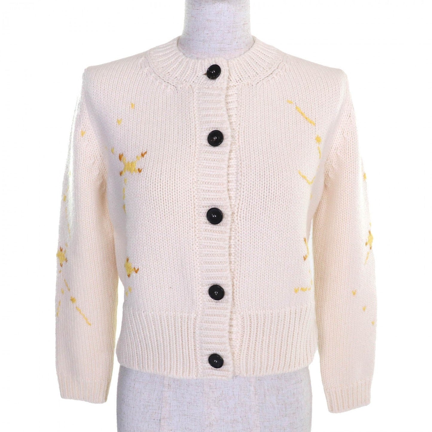 Christian Dior cardigan 244G52LN320 wool Ivory Brown Yellow 38