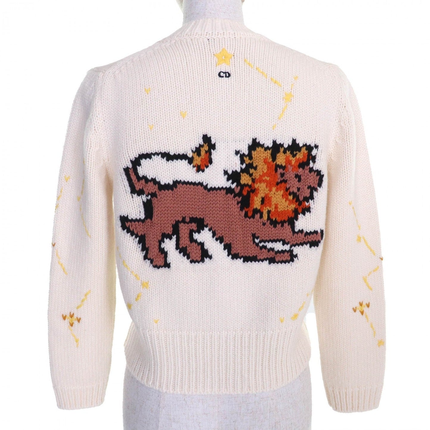 Christian Dior cardigan 244G52LN320 wool Ivory Brown Yellow 38