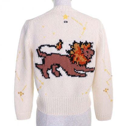 Christian Dior cardigan 244G52LN320 wool Ivory Brown Yellow 38