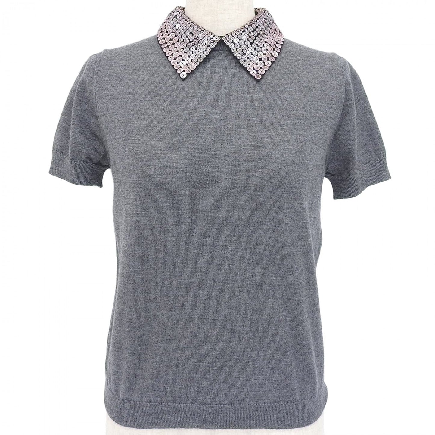 Christian Dior Short sleeve knit 844S96XM119 cashmere gray 38