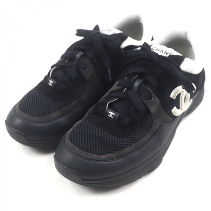 CHANEL Low cut sneakers G38301 mesh Black White 44