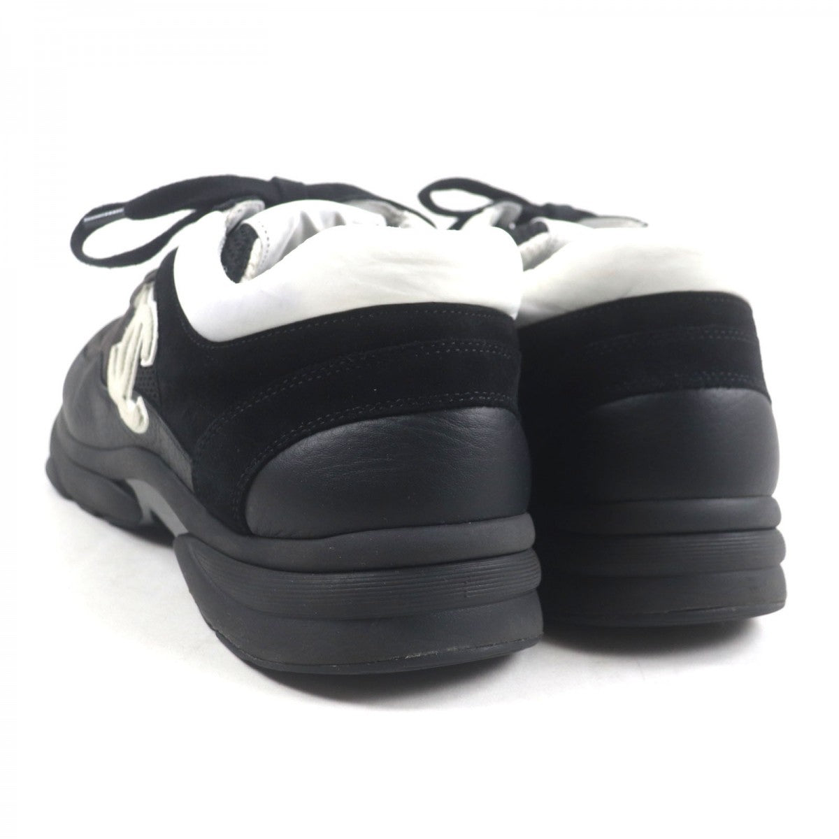 CHANEL Low cut sneakers G38301 mesh Black White 44
