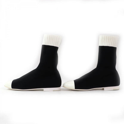CHANEL boots 19C G34308 Patent leather Black White 38