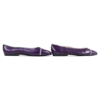 CHANEL pumps leather Purple white 37
