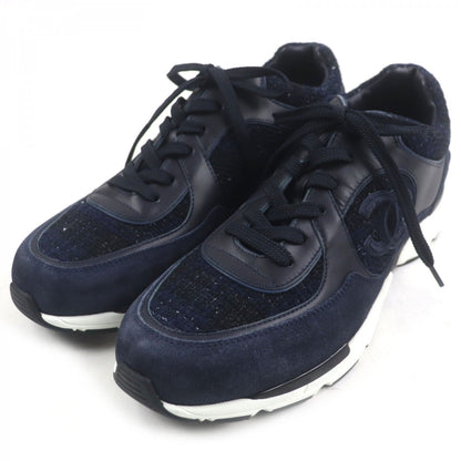 CHANEL sneakers G39068 canvas Navy 43