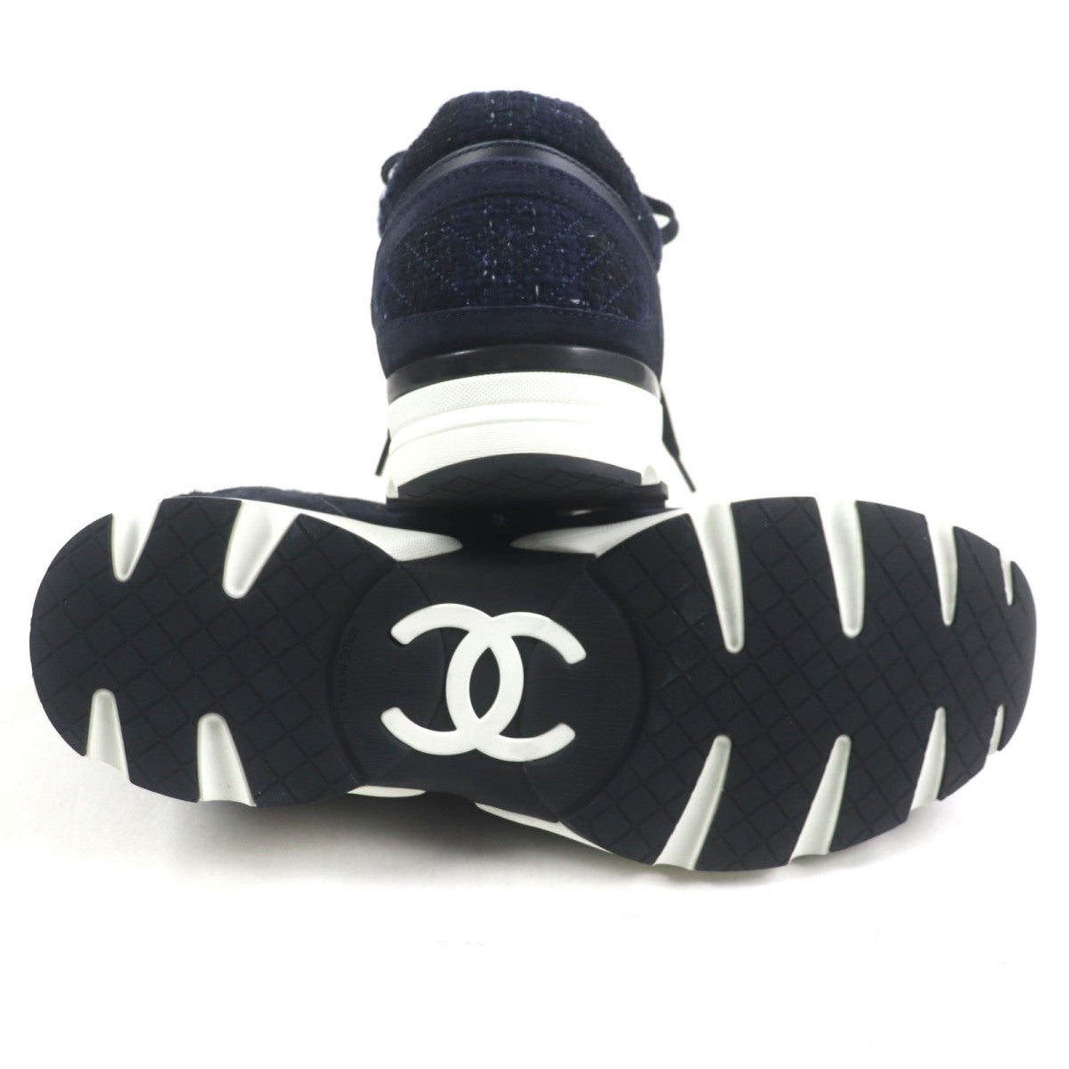 CHANEL sneakers G39068 canvas Navy 43