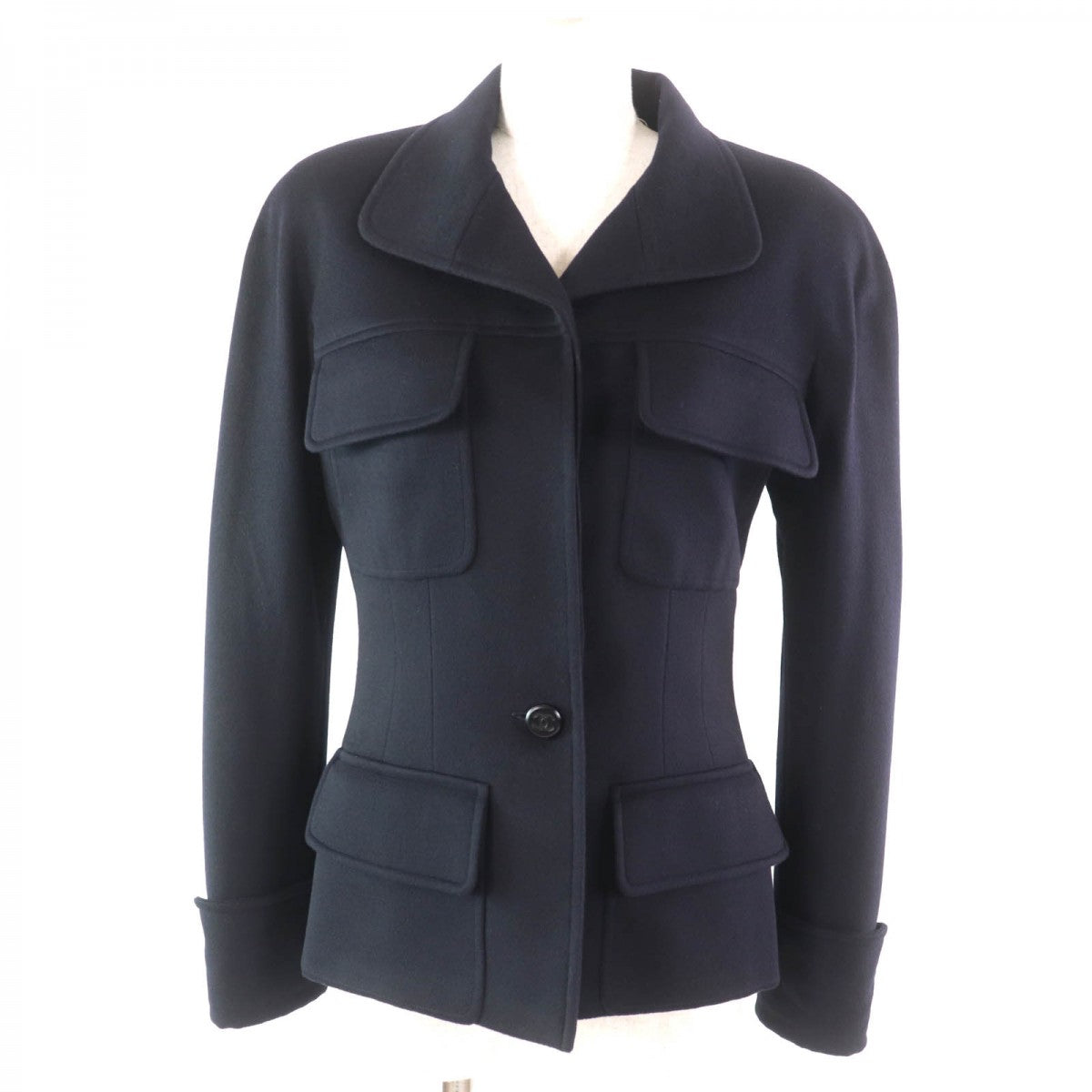 CHANEL Jacket 98A P12245 cashmere Dark navy 38