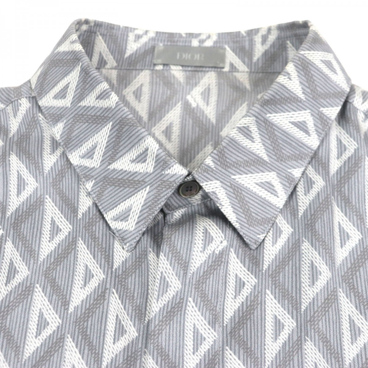 Dior Short sleeve shirt 19C545A5797 silk gray CD Diamond Twill Silk Shirt 41