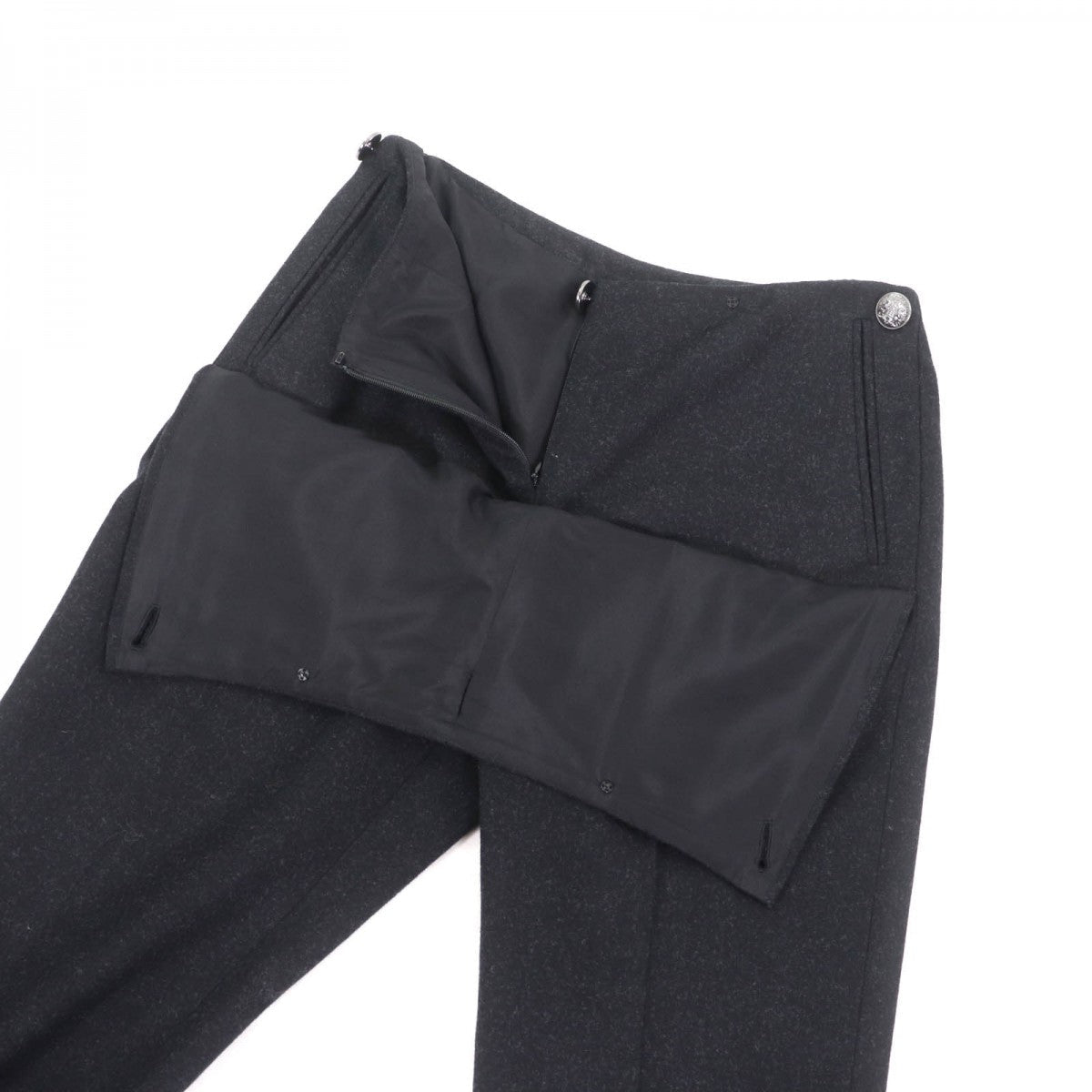 CHANEL Pants P59000 wool Charcoal gray 38