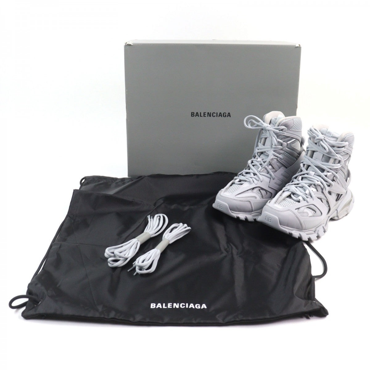 BALENCIAGA High cut sneakers 654867 leather gray TRACK HIKE 27