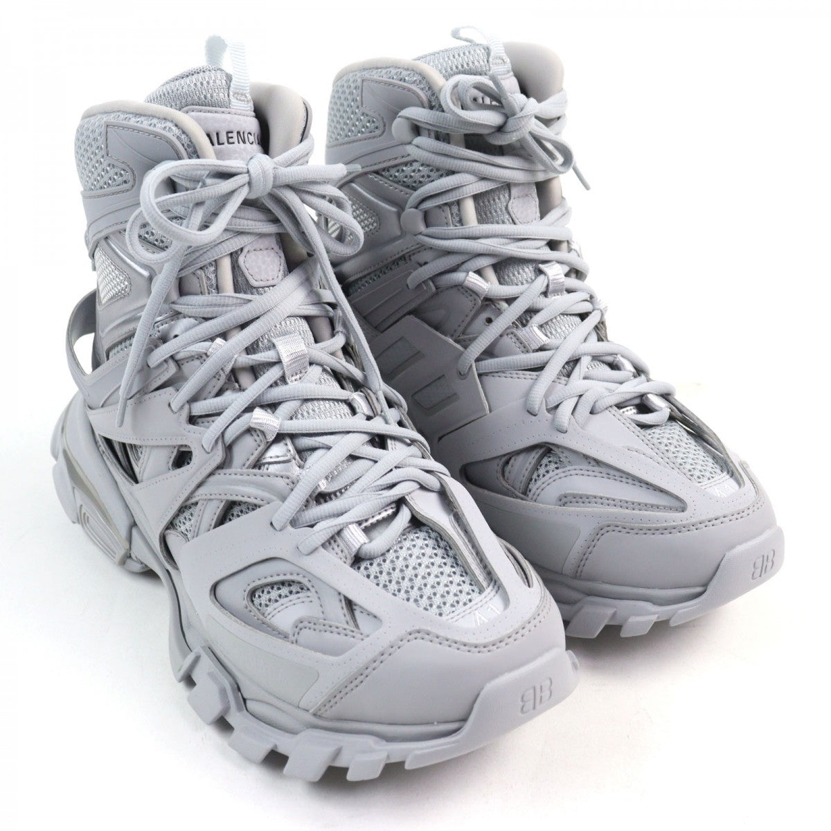 BALENCIAGA High cut sneakers 654867 leather gray TRACK HIKE 27